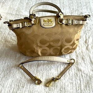 Coach Tan Shoulder Bag with Signature Monogram